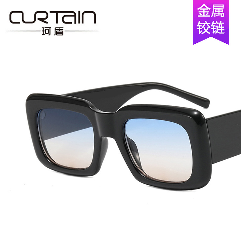 日系coopkoop新款欧美潮方形太阳镜女士复古简约墨镜太阳眼镜街