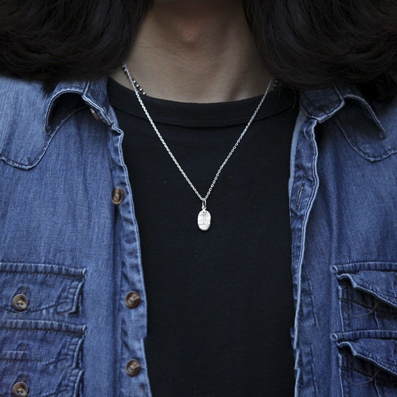 日系coopkoop原创设计银咖啡豆吊坠个性小众气质男女银套链情侣