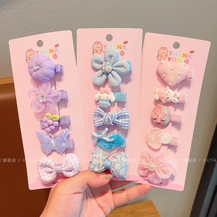 婴儿宝宝发夹可爱超萌胎毛发卡女儿童不伤发汗毛夹全包布夹子头饰