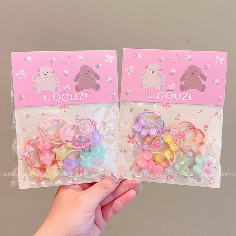 儿童甜美糖果色小号发圈女宝宝扎揪揪耐用高弹力头绳不伤发拇指圈