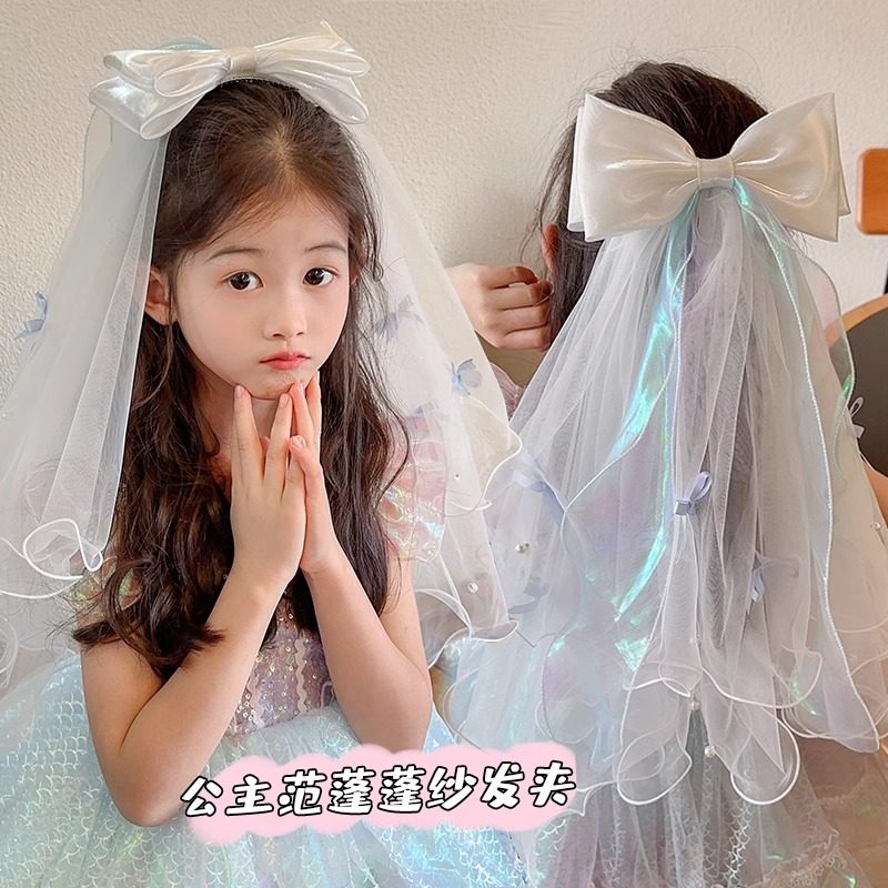 儿童公主裙头纱女童蝴蝶结