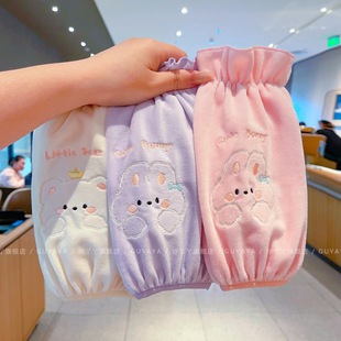 宝宝可爱兔子花边袖套儿童秋冬季小女孩写作业防污耐脏羽绒服护袖