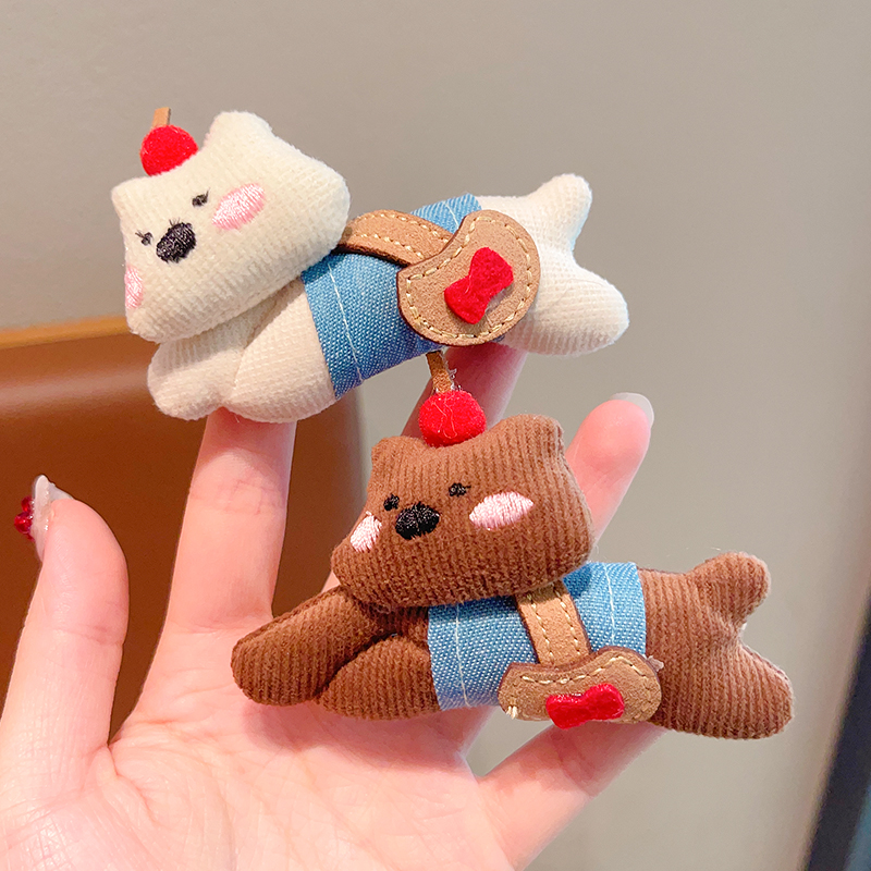 韩系布艺小狗发夹可爱卡通