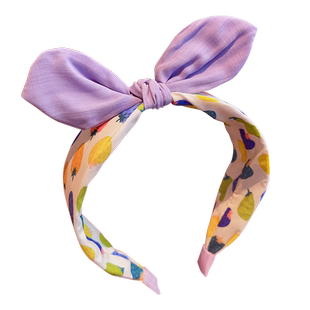 儿童立体兔耳朵发箍女童可爱碎花布艺头箍小女孩不勒头防滑发卡