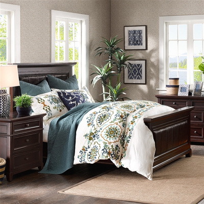 harbor美式house家具实木牛皮软包床简约现代真皮床1 8米