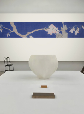 新中式蓝色梅花装饰画酒店民宿茶室会所玄关柜上方摆画禅意挂画
