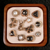 洞洞鞋 花DIY 饰配件高级感卡洛驰骨白花束crocs联名鞋 配饰洞洞鞋 装