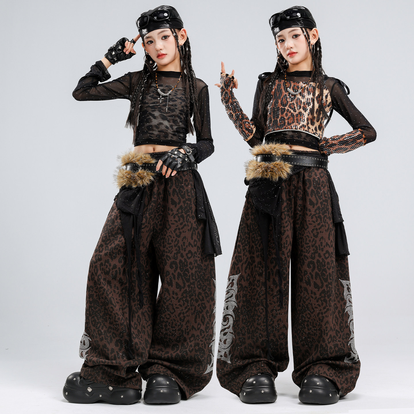 爵士舞服装女童jazz烫钻亮片