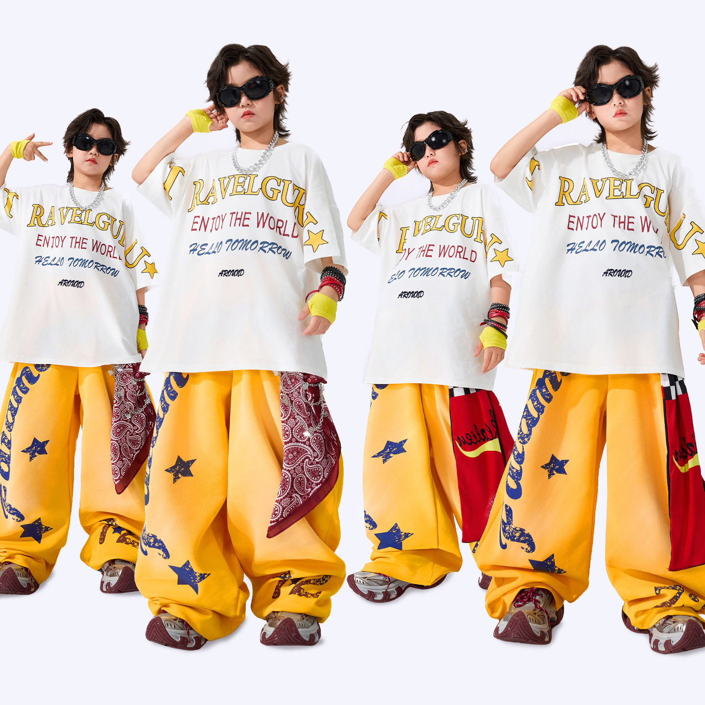 少儿hiphop街舞服装痞帅男童宽松架子鼓演出服潮酷女童炸街表演服