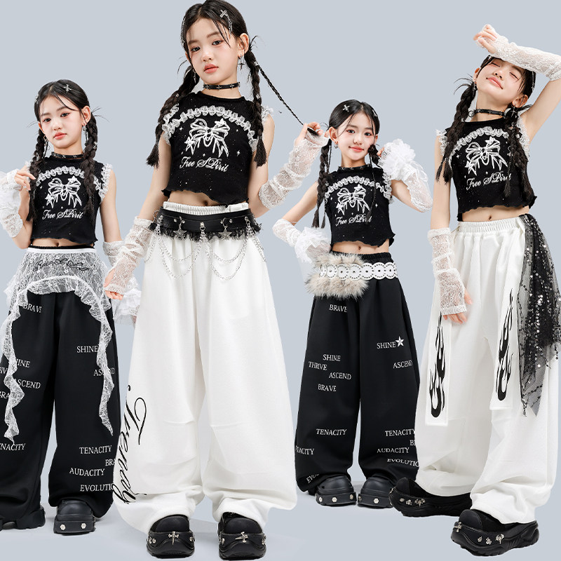少儿爵士舞服装露脐背心套装女孩jazz街舞演出服女童六一表演服夏