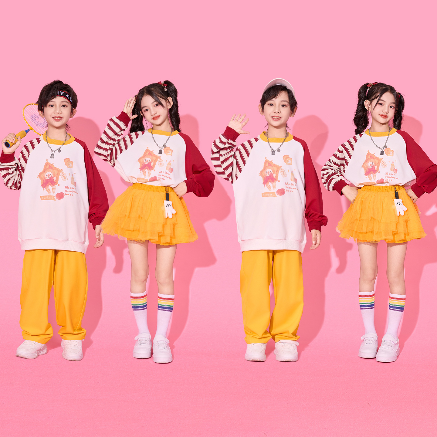 小学生运动会开幕式服装儿童啦啦队演出服表演服幼儿园男女童班服