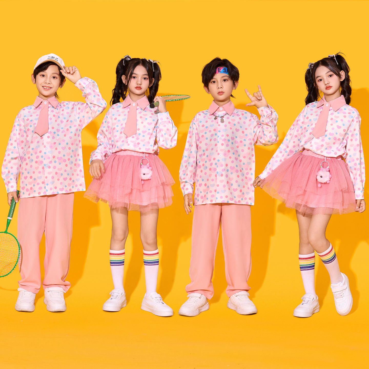 小学生运动会开幕式服装儿童啦啦队演出服幼儿园表演服男女童班服