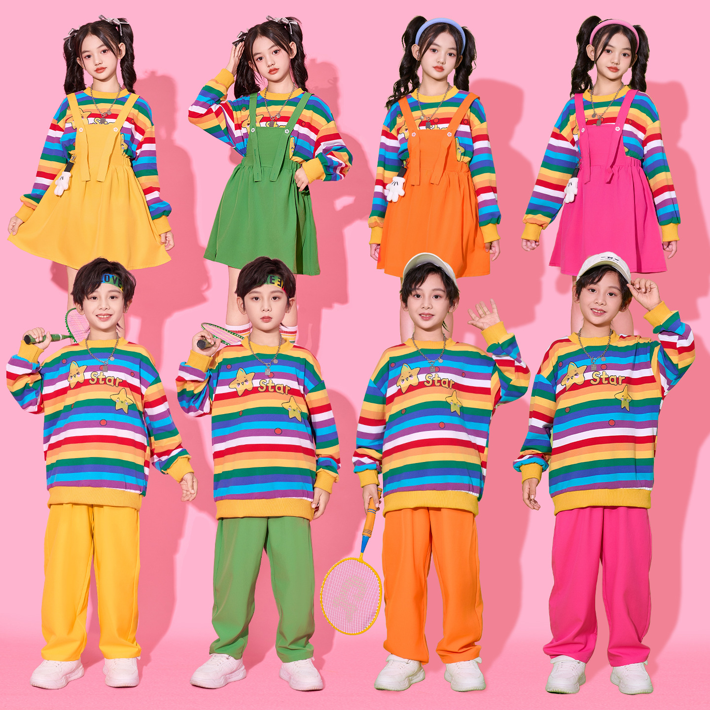儿童啦啦队演出服小学生运动会开幕式服装幼儿园班服女男童表演服