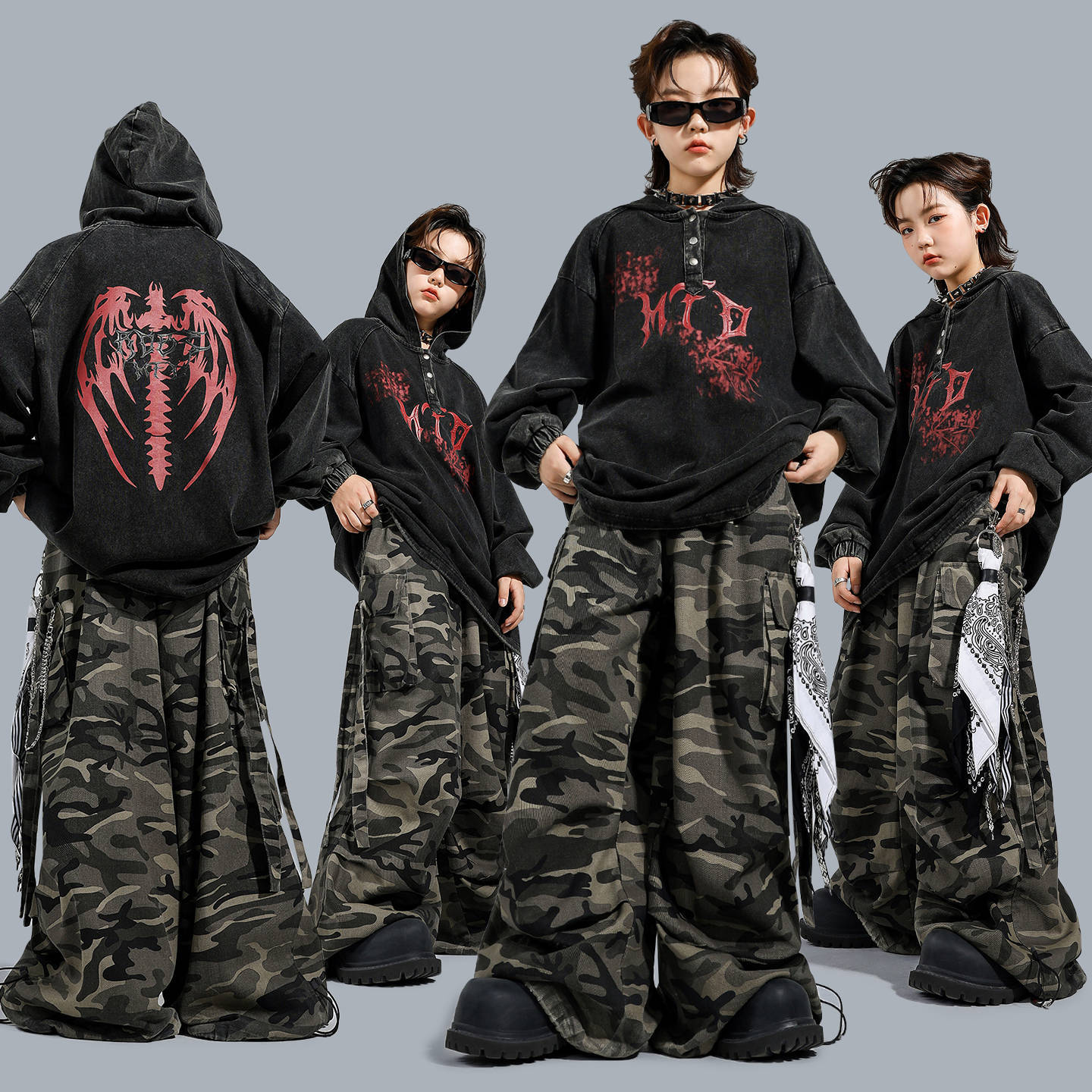 儿童街舞潮服嘻哈男童hiphop迷彩