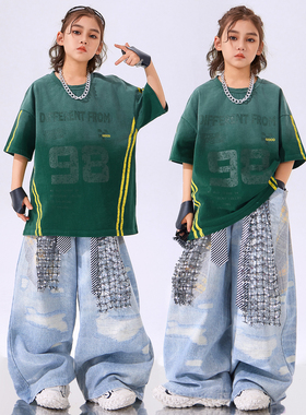 男童街舞潮服男大童嘻哈潮炫酷帅少儿hiphop演出服炸街六一表演服
