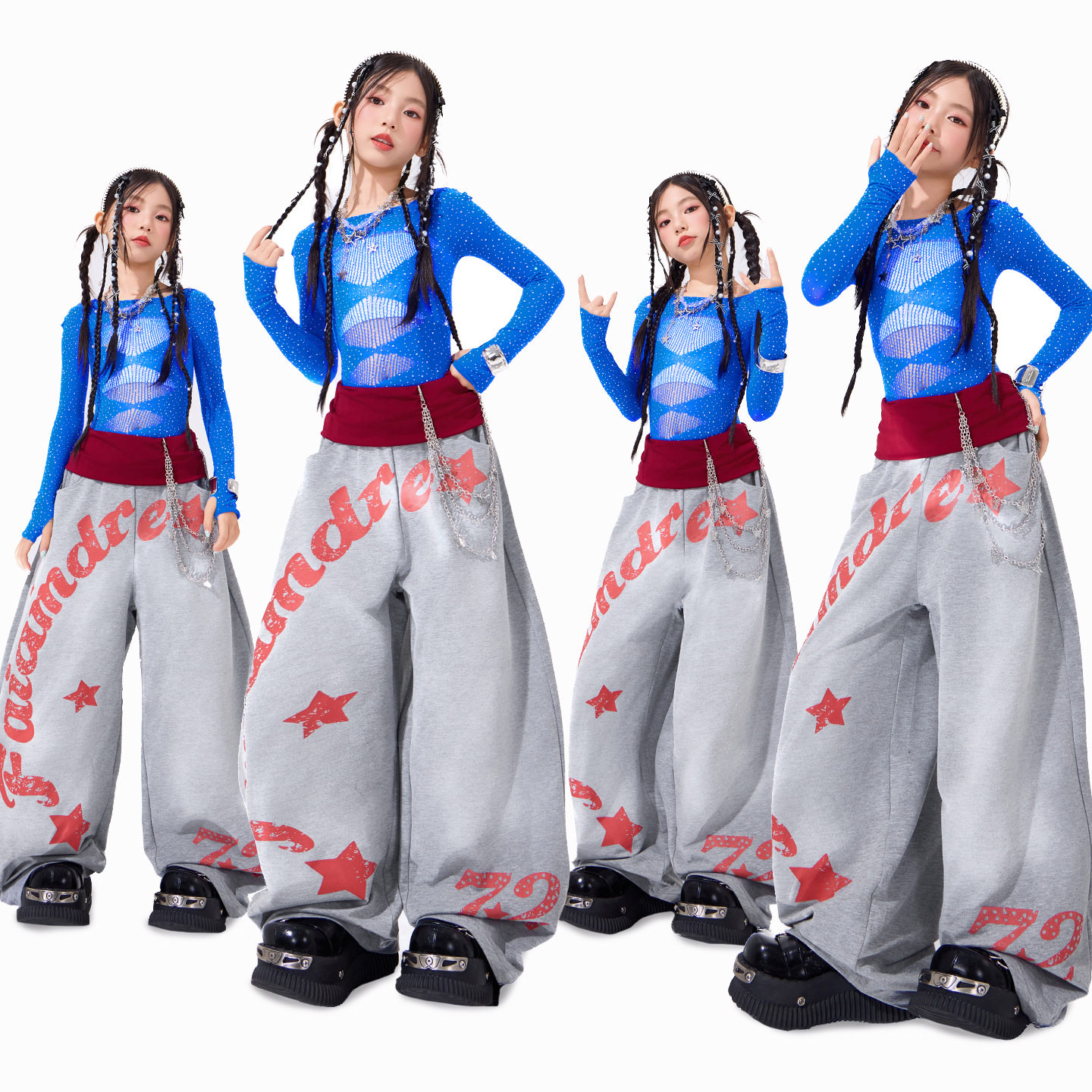 女童现代爵士舞服装女孩街舞