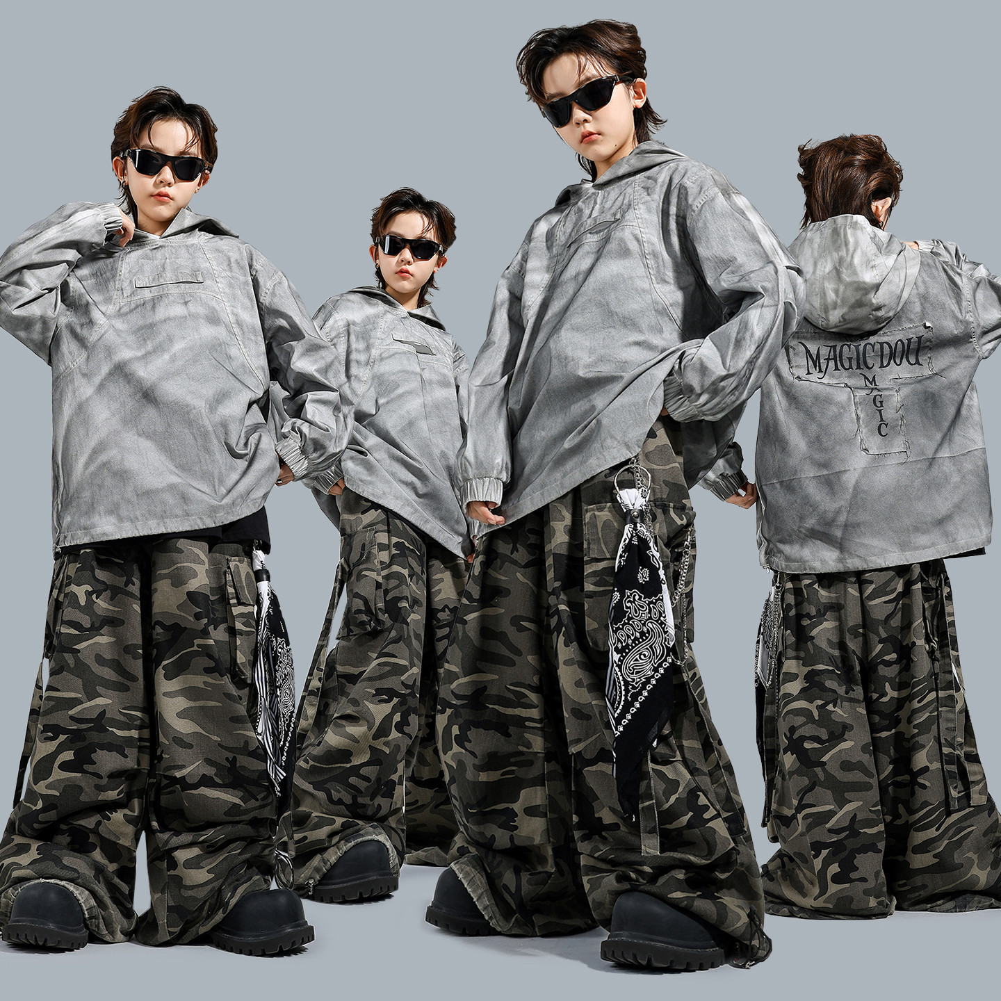 元旦街舞服装嘻哈男童秋冬三件套