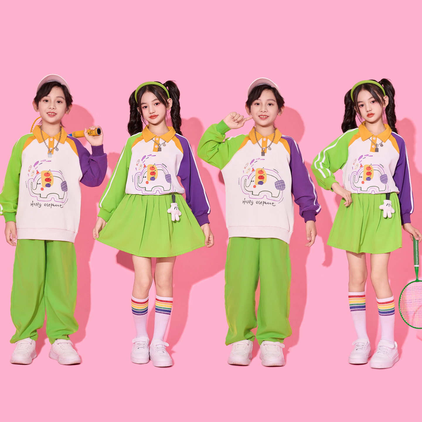 小学生运动会开幕式服装儿童啦啦队演出服幼儿园班服男女童表演服