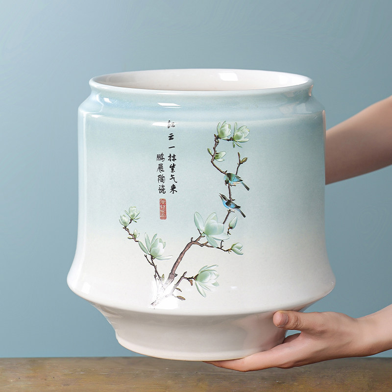 陶瓷花盆中国风大口径高款图片