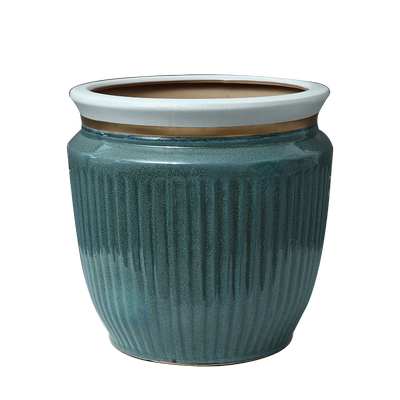 陶瓷花盆简约蓝绿色特大口径