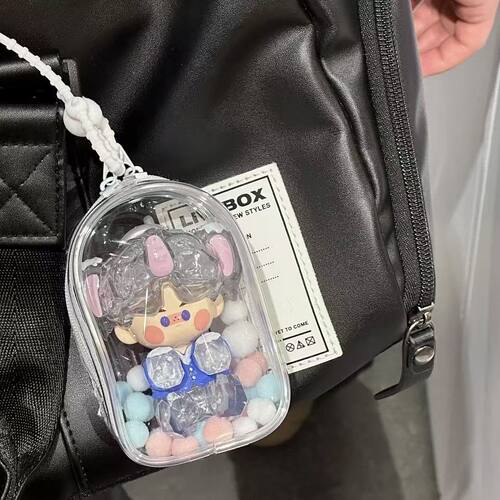娃包10cm15cm泡泡玛特防尘展示PVC高透明外出ob11手办溜娃痛包