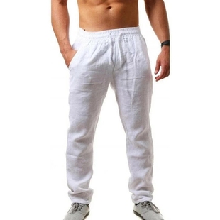 summer trousers men linen cotton pants for men fitness 男裤