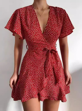 summer dresses dress women plus size 2021 ladies sexy red女