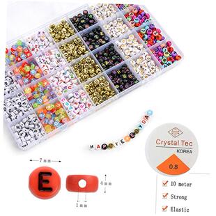 1400pcs Mixed Letter Beads for Bracelets Making Kit Acrylic