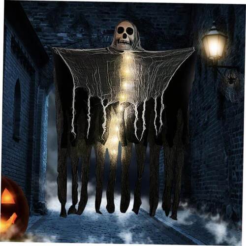 Halloween Ghost with LED Light Glow Hanging Skull Ornaments