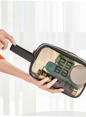 PU Travel Storage Bag Cosmetic Makeup Washbag Clear Handbag