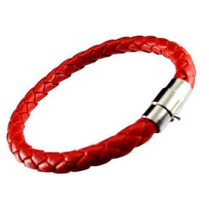 Simple Design Mens Leather Bracelet Multicolor Stainless St