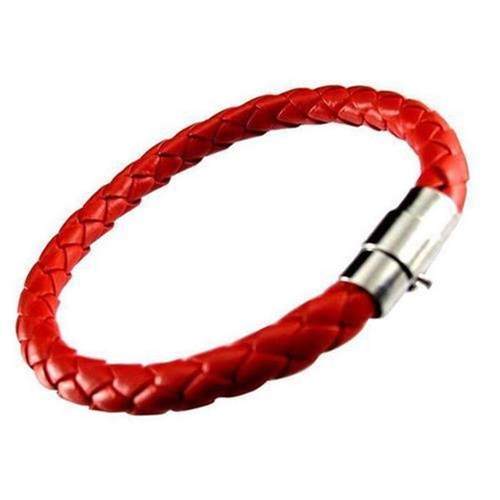 Simple Design Mens Leather Bracelet Multicolor Stainless St