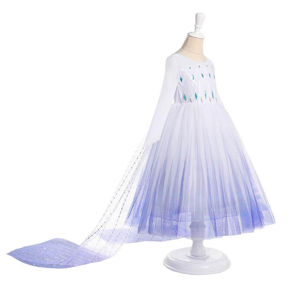 Frozen 2 Costume for Girls Princess Elsa Dress Xmas White Ba