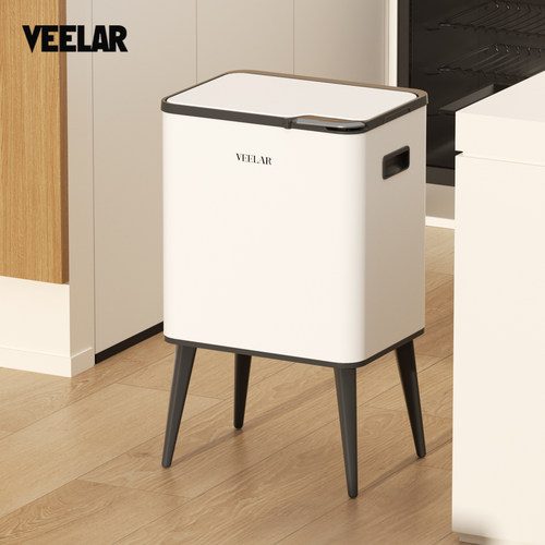 VEELAR厨房专用高脚垃圾桶大容量大号家用按压式35L家用2026新款