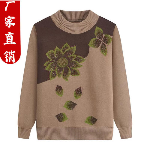 新款中年加绒打底衫毛衣秋冬装