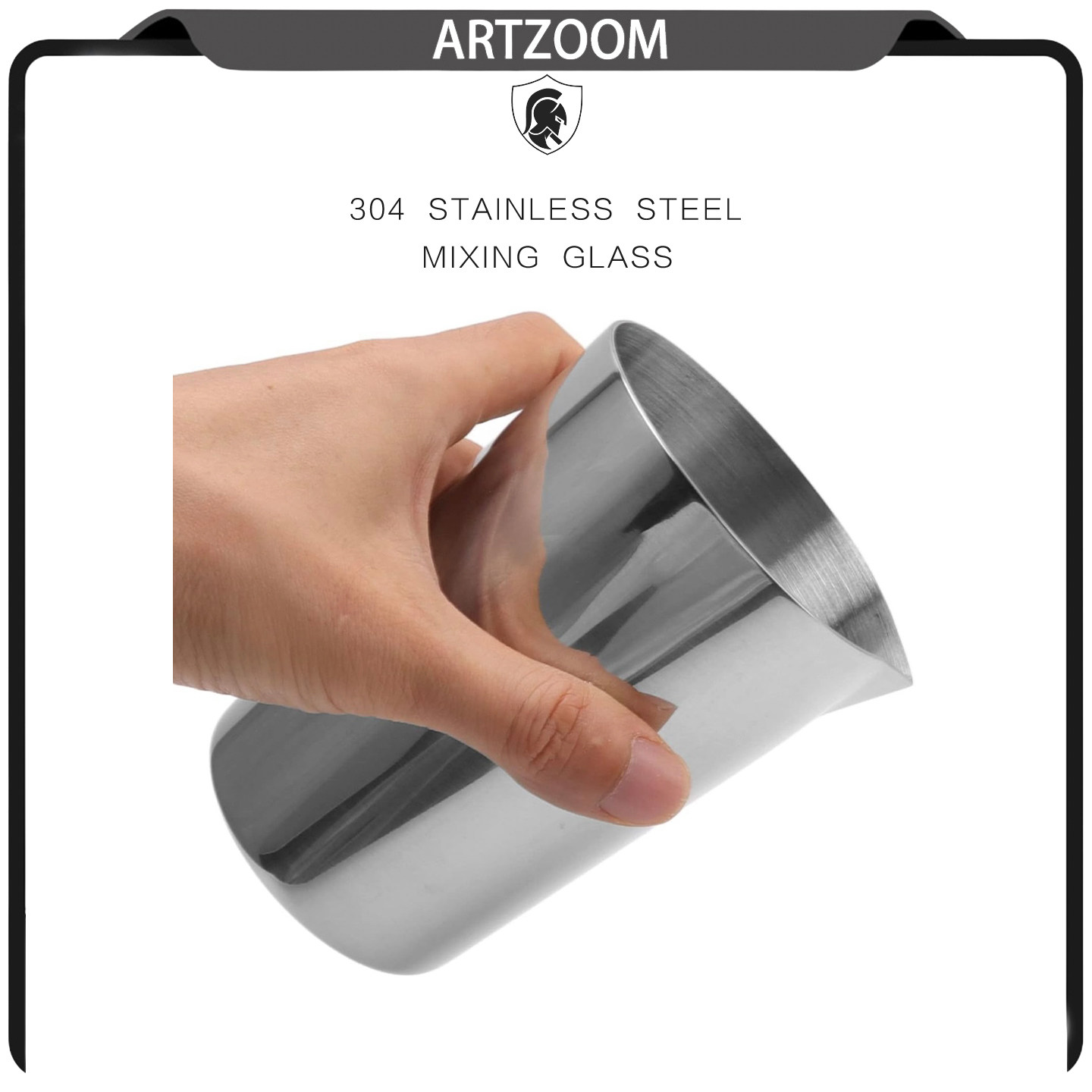 ARTZOOM 不锈钢金属专用鸡尾酒混合调酒搅拌杯调酒器MixingGlass