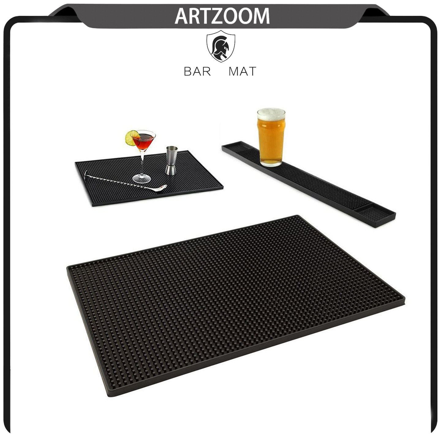 ARTZOOM 调酒工具橡胶吧垫过滤垫杯子沥水垫防滑防震防摔垫