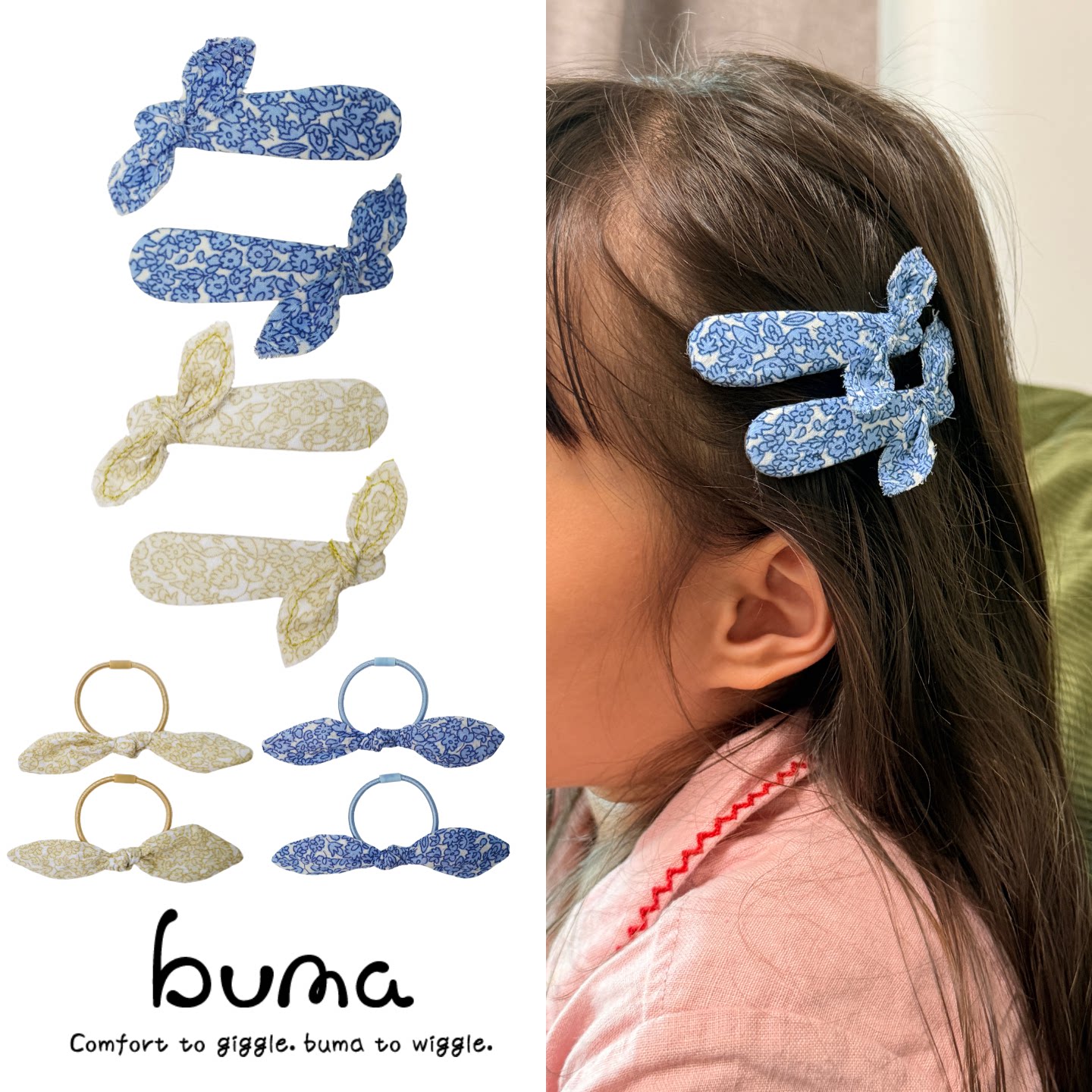 buma儿童发夹原创手工宝宝发饰池边小趣幼儿园女孩小发夹侧边发卡 - 实物图