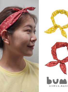 晚妈森系碎花复古发饰发箍款头巾
