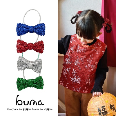 buma蝴蝶结发绳水晶头绳百搭