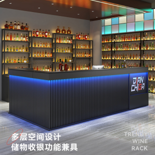 新款 工业风吧台收银台铁艺酒吧吧台餐厅烧烤店台球厅前台健身房接