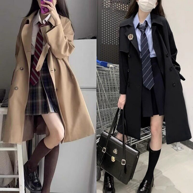 jk制服风衣外套女2024秋冬风衣
