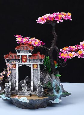 新品鱼缸造景树脂假山石头水底摆件水族箱布景仿真工艺品美观欣赏