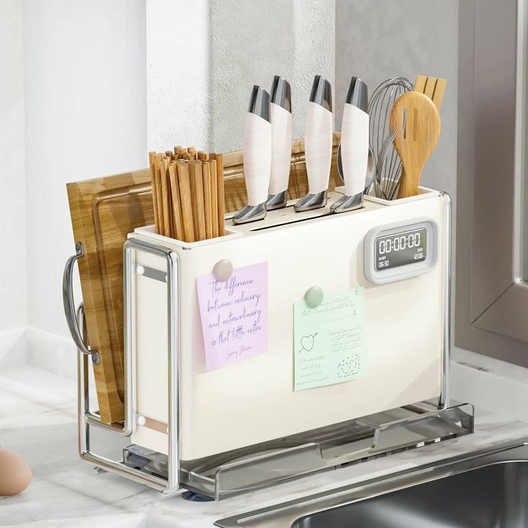 【一件代发】厨房多功能刀具置物架壁挂一体砧板收纳置物架