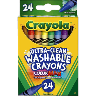 Crayola绘儿乐24色可水洗蜡笔 儿童幼儿园安全无毒绘画涂鸦填色笔