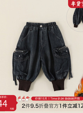 儿童加绒牛仔裤冬季2025新款中小童加厚长裤宝宝超保暖裤子C-K387