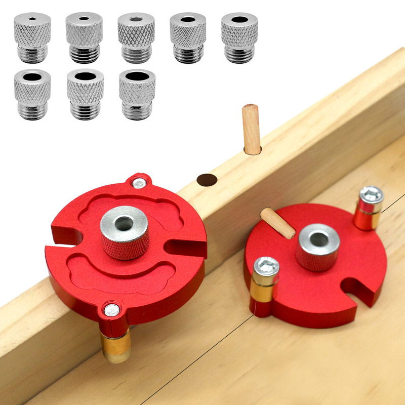 木工中心打孔定位器 直孔打孔工具 圆木榫木板拼接钻孔定位器 DIY