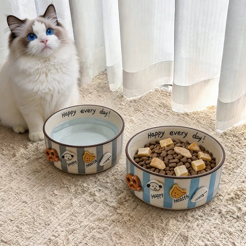 猫碗小猫幼猫吃饭用猫咪碗猫粮碗饭碗大口径大容量防打翻宠物餐具