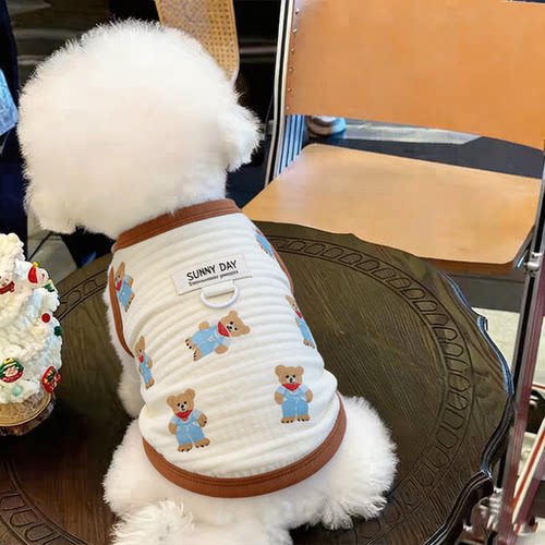 狗狗夏天薄款衣服小型犬夏季奶狗背心宠物衣服透气可爱日常泰迪