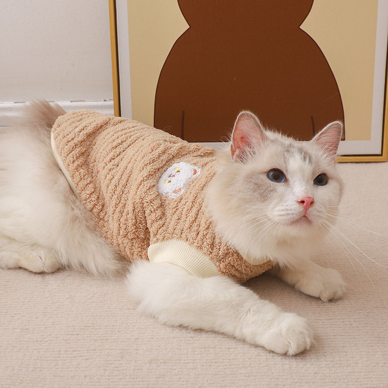小猫咪衣服小奶猫穿的衣服保暖背心冬季两脚衣可爱蓝猫英短秋冬装